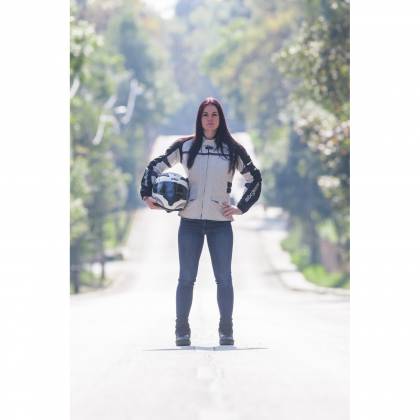 Geacă Moto Damă din Textil SIXGEAR LUNA · Gri / Mov  - 1