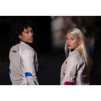 Geacă Moto Damă din Textil SPEED UP PIXIE · Gri / Roz  - 2