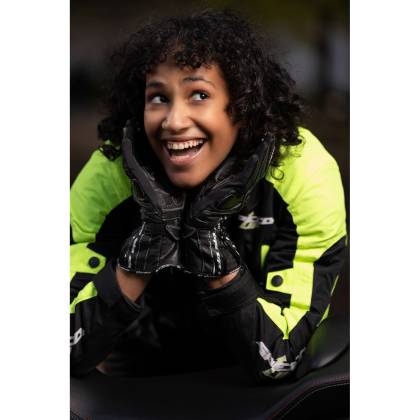 Geacă Moto Damă din Textil SPEED UP LILY · Negru / Verde-Fluo  - 2