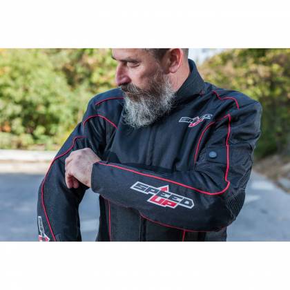 Geacă Moto din Textil SPEED UP ZONE · Negru / Roșu  - 6