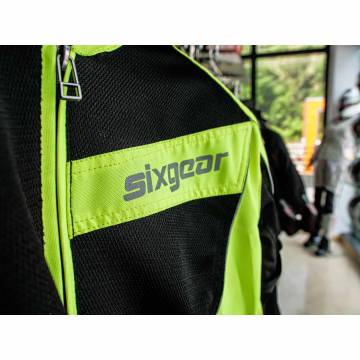 Geacă Moto din Textil SIXGEAR PATROL · Negru / Verde-Fluo  - 4