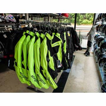 Geacă Moto din Textil SIXGEAR PATROL · Negru / Verde-Fluo  - 1