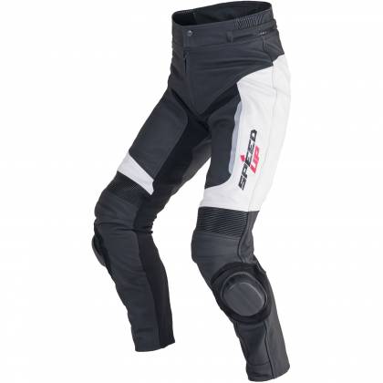 Pantaloni Moto din Piele & Textil SPEED UP TRIP · Negru / Alb  - 0