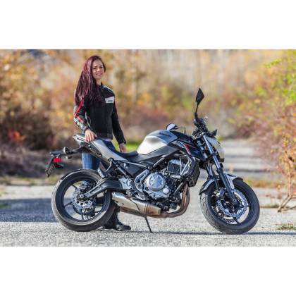 Geacă Moto Damă din Piele & Textil SIXGEAR SWITCH · Alb / Roșu / Negru  - 1