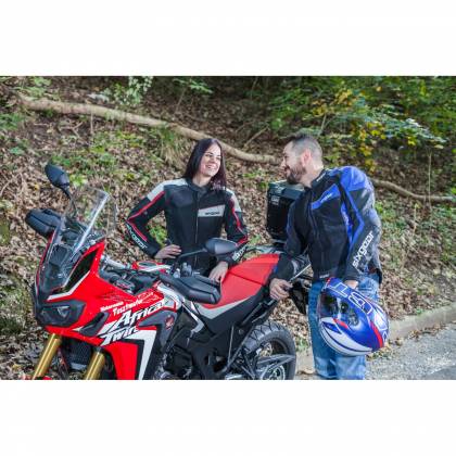 Geacă Moto Damă din Piele & Textil SIXGEAR SWITCH · Alb / Roșu / Negru  - 3