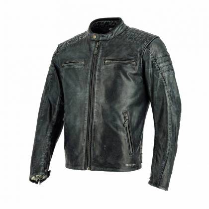 Geacă Moto din Piele RICHA DAYTONA 60`s Washed Black · Negru / Gri  - 0