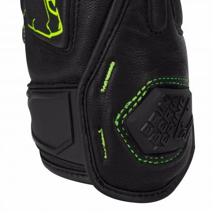 Mănuși Moto din Piele BERING BOOST-R · Negru / Verde-fluo  - 4