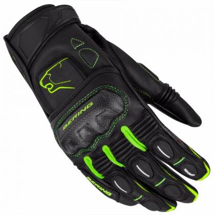 Mănuși Moto din Piele BERING BOOST-R · Negru / Verde-fluo  - 5