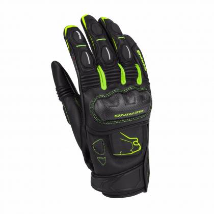 Mănuși Moto din Piele BERING BOOST-R · Negru / Verde-fluo  - 0