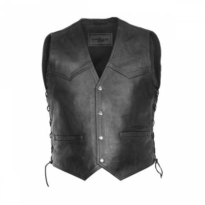 Vestă Moto din Piele SPEED UP INDIAN · Negru  - 0