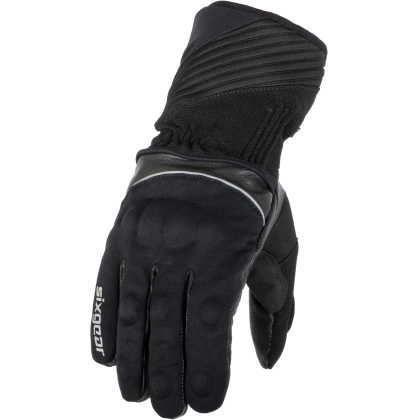 Mănuși Moto din Piele & Textil SIXGEAR HUSKY · Negru  - 0