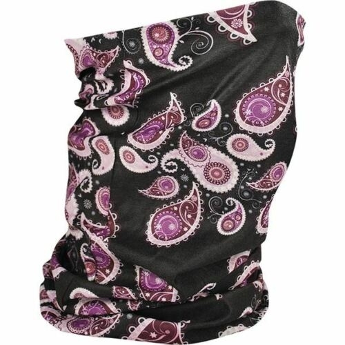 Eșarfă Moto ZAN HEADGEAR PURPLE PAISLEY · Negru / Mov 