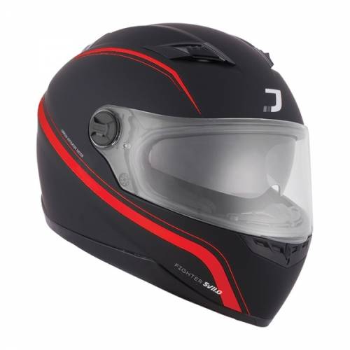 Cască Moto Integrală JET FIGHTER SV STRIPE · Negru / Roșu Mat 