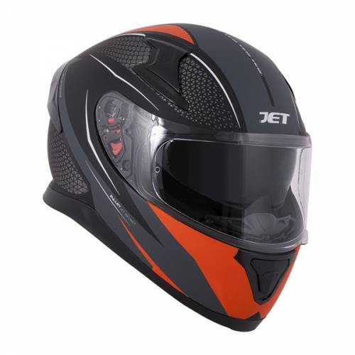 Cască Moto Integrală JET VOLT Bullet · Negru / Portocaliu Mat 