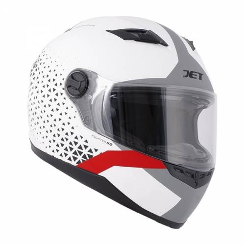Cască Moto Integrală JET FIGHTER Geo · Alb/Roșu 