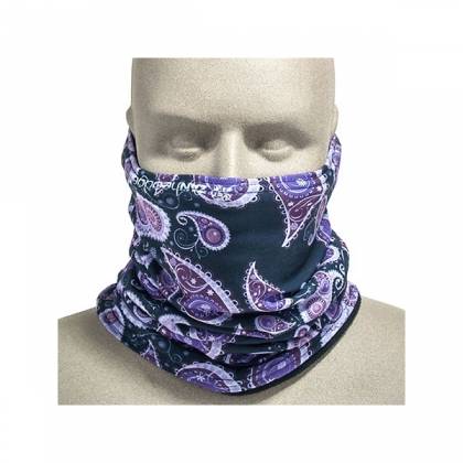 Eșarfă Moto ZAN HEADGEAR PURPLE PAISLEY · Negru / Mov  - 2