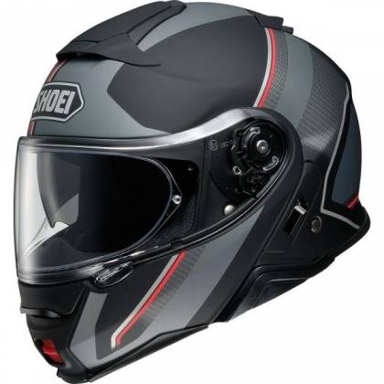 Cască Moto Flip-Up SHOEI NEOTEC-II Excursion TC-5 · Negru / Gri / Roșu  - 0