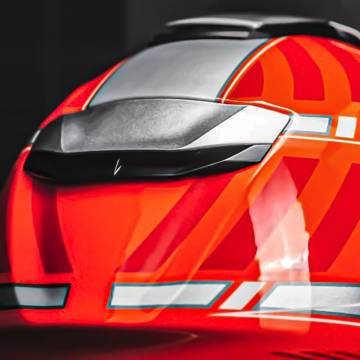 Cască Moto Flip-Up SHOEI NEOTEC-II SPLICER TC-8 · Negru / Gri / Portocaliu  - 3