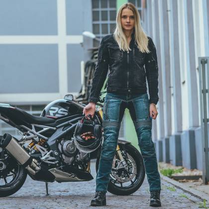 Blugi Moto Damă cu Kevlar TRILOBITE PARADO LADY · Albastru  - 1