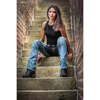 Blugi Moto Damă cu Kevlar TRILOBITE PARADO LADY · Albastru  - 4