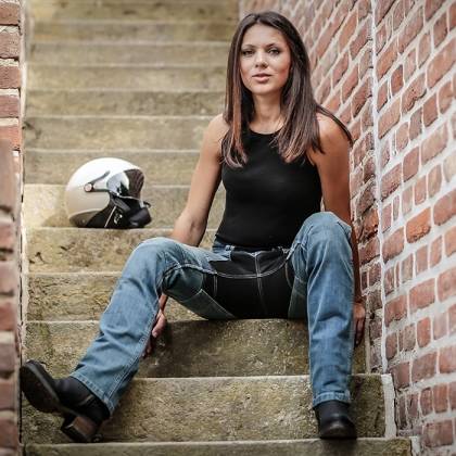 Blugi Moto Damă cu Kevlar TRILOBITE PARADO LADY · Albastru  - 7