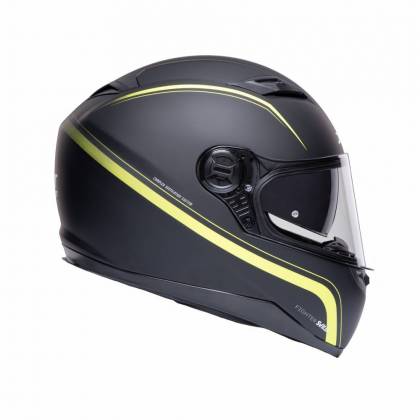 Cască Moto Integrală JET FIGHTER SV STRIPE · Negru / Verde-Fluo Mat  - 1