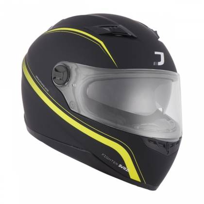 Cască Moto Integrală JET FIGHTER SV STRIPE · Negru / Verde-Fluo Mat  - 0