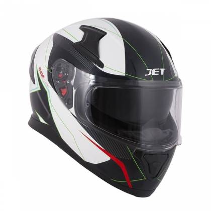 Cască Moto Integrală JET VOLT Razor · Alb / Negru / Roșu  - 0