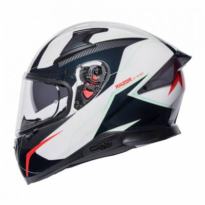 Cască Moto Integrală JET VOLT Razor · Alb / Negru / Roșu  - 1