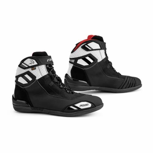 Ghete Moto din Piele & Textil FALCO JACKAL 2 AIR · Negru / Alb 