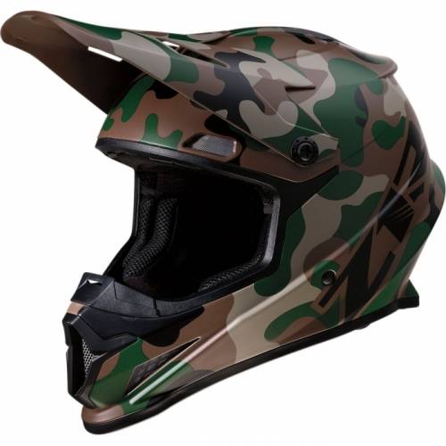Cască Enduro - Cross Z1R Rise Camo Woodland · Negru / Verde / Gri / Maro 