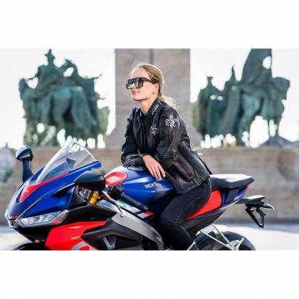 Geacă Moto Damă din Piele SIXGEAR AURORA · Negru  - 5