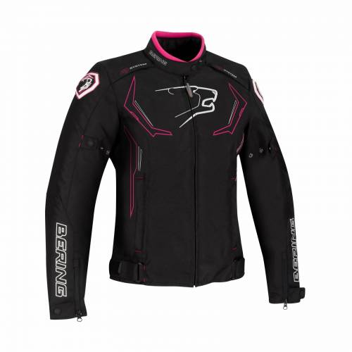 Geacă Moto Damă din Textil BERING LADY GUARDIAN · Negru / Roz 