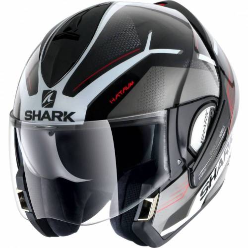 Cască Moto Modulară Shark Evoline S3 Hataum · Negru / Roșu / Alb 