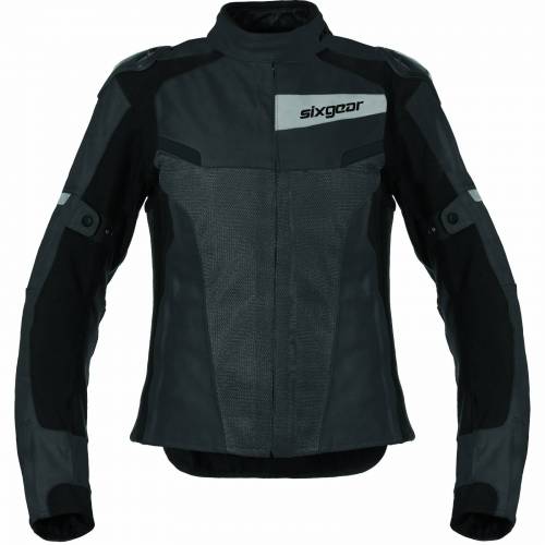 Geacă Moto Damă din Piele & Textil SIXGEAR ALISA · Negru 