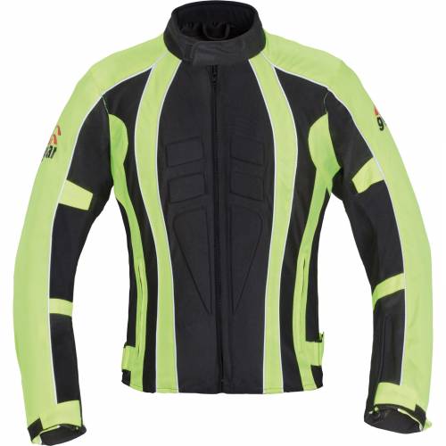 Geacă Moto din Textil SIXGEAR POLICE · Negru / Verde-Fluo 