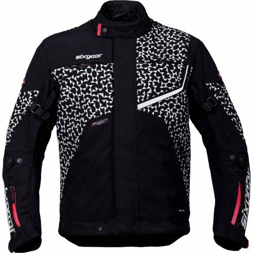 Geacă Moto din Textil SIXGEAR FLASH · Negru / Roșu 