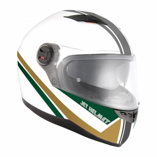 Cască Moto Integrală JET FIGHTER SV MOCCA · Alb / Gri / Verde / Auriu 