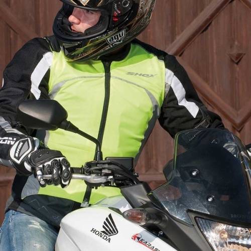 Vestă Moto SHOX REFLECT · Negru / Verde-Fluo 
