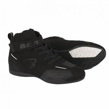 Ghete Moto din Piele & Textil BERING CORWELL · Negru / Alb  - 0