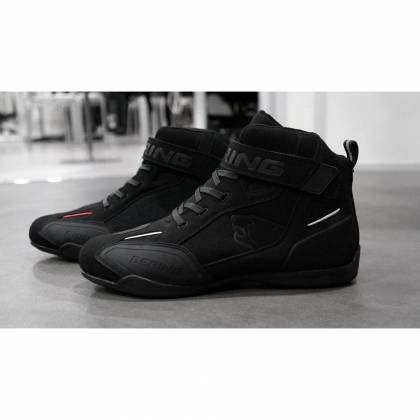 Ghete Moto din Piele & Textil BERING CORWELL · Negru / Alb  - 1