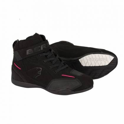 Ghete Moto Damă din Piele & Textil BERING LADY CORWELL · Negru / Roz  - 0