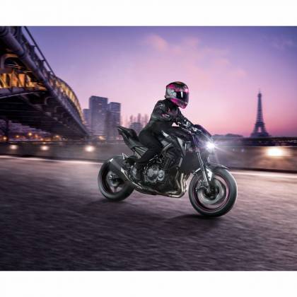 Geacă Moto Damă din Piele BERING LADY BRUTALIA · Negru / Alb / Roz  - 4