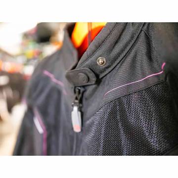 Geacă Moto Damă de Vară din Textil BERING LADY CANCUN · Negru / Roz  - 5