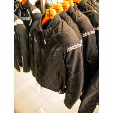 Geacă Moto Damă de Vară din Textil BERING LADY CANCUN · Negru / Roz  - 3