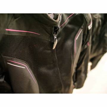 Geacă Moto Damă de Vară din Textil BERING LADY CANCUN · Negru / Roz  - 2