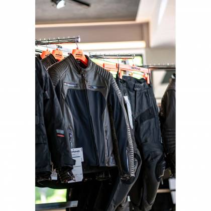 Geacă Moto din Piele & Textil BERING REX · Negru / Maro  - 3
