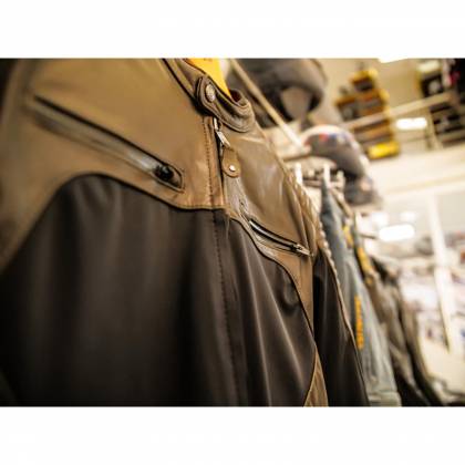 Geacă Moto din Piele & Textil BERING REX · Negru / Maro  - 7