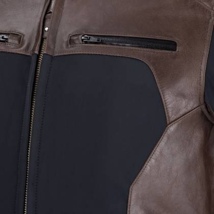 Geacă Moto din Piele & Textil BERING REX · Negru / Maro  - 11