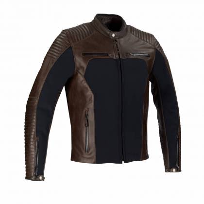 Geacă Moto din Piele & Textil BERING REX · Negru / Maro  - 0